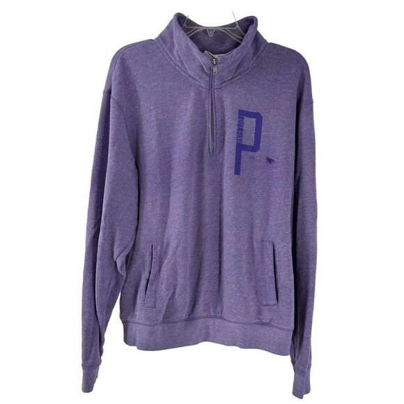 PINK Victorias Secret Quarter Zip Pullover Size L Purple Athleisure Sweatshirt - Picture 8 of 8